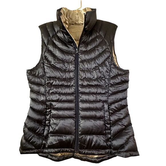 Bernardo Vest Women's Sz S Navy Metallic Goose Down Puffer Zip Athleisure Gorp - Picture 5 of 12